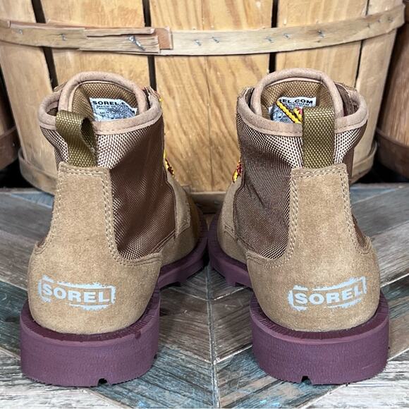 Sorel Caribou OTM Buff Madder Brown Suede Waterproof Chukka Boot Mens Size 8 main image 4